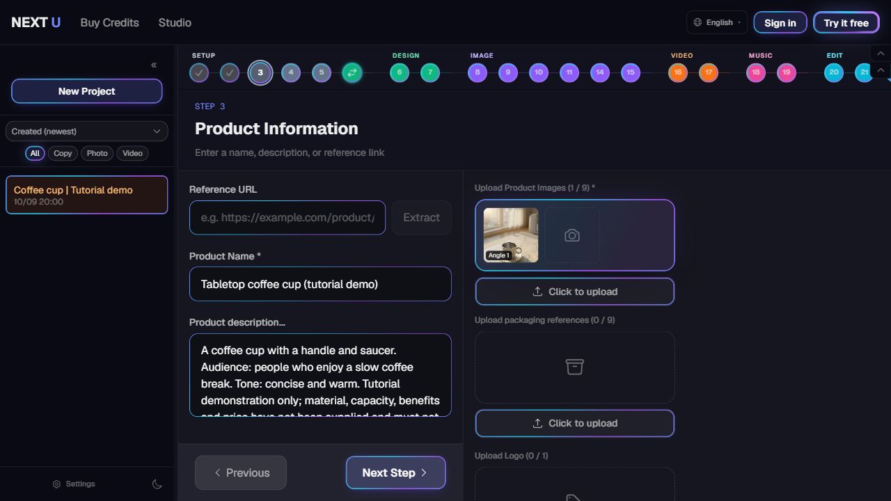 Add product details and references — NEXT U Studio
