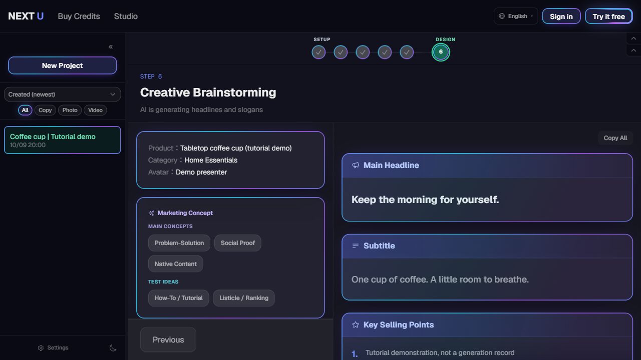 Create the ad plan and copy — NEXT U Studio